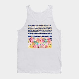 Watercolor floral stripes and confetti design Tank Top